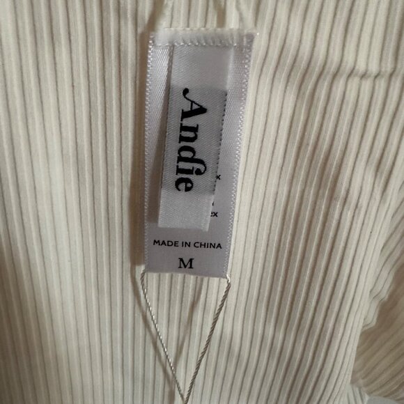 Andie Swim Asbury Ribbed One Piece Swimsuit Coconut White Size Medium - Picture 4 of 6